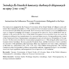 &bdquo;Instrukcje dla litewskich komisarzy skarbowych delegowanych na sejmy (1780&ndash;1790)&rdquo;. Krakowskie Studia z Historii Państwa i Prawa 13/2 (2020): 235-255