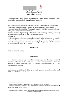 Wyrok Sądu Najwyższego z dnia 17 grudnia 1935 r. sygn. akt II C 2157/35 2