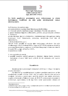 Wyrok Sądu Najwyższego z dnia 6 czerwca 1923 r. sygn. akt III RW 1994/22