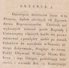Act of the Assembly of Representatives of the Free City of Cracow dated July 13, 1844. Usury regulations