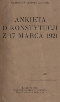 Ankieta o konstytucji z 17 marca 1921