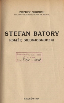 Stefan Batory książę siedmiogrodzki