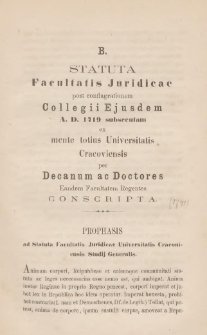 Statuty Wydziału Prawa Uniwersytetu Krakowskiego z 1719 r. (wersja edycji P. Burzyńskiego)