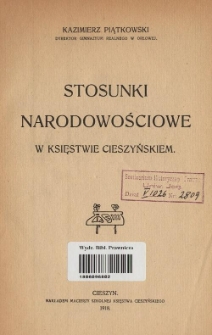 Stosunki narodowościowe w Księstwie Cieszyńskiem