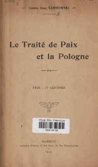 Le Traité de paix et la Pologne