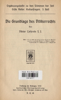 Die Grundlage des Völkerrechts