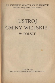 Ustrój gminy wiejskiej w Polsce