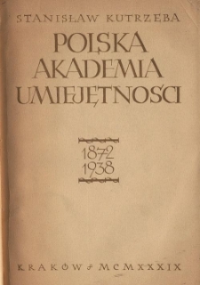 Polska Akademia Umiejętności 1872-1938