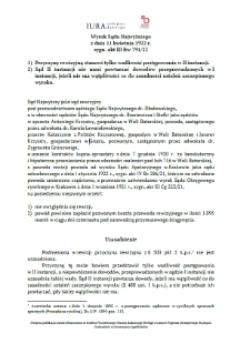 Wyrok Sądu Najwyższego z dnia 11 kwietnia 1922 r. sygn. akt III Rw 791/22