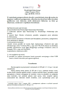 Decision of the Supreme Court of 19 March 1924, Shelfmark III Rw 1525/22