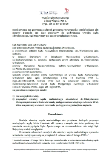 Wyrok Sądu Najwyższego z dnia 9 lipca 1928 r. sygn. akt III Rw 1547/28