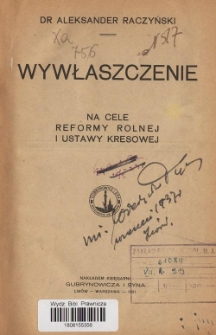 Wywłaszczenie na cele reformy rolnej i ustawy kresowej