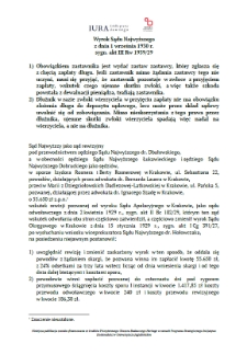 Wyrok Sądu Najwyższego z dnia 1 września 1930 r. sygn. akt III Rw 1939/29