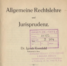 Allgemeine Rechtslehre und Jurisprudenz