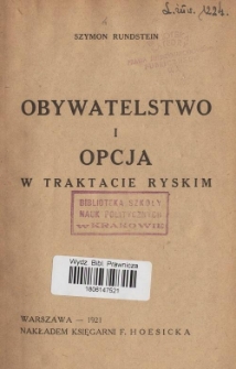 Obywatelstwo i opcja w traktacie ryskim