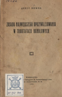 Zasada największego uprzywilejowania w traktatach handlowych