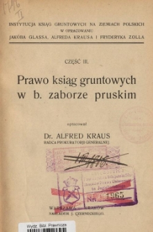 Prawo ksiąg gruntowych w b. zaborze pruskim