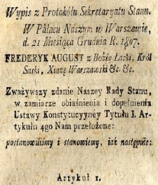 Constitution of Duchy of Warsaw