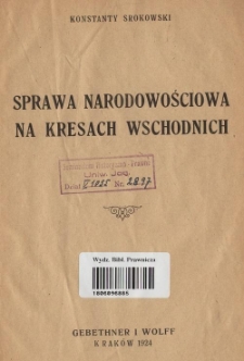 Sprawa narodowościowa na Kresach Wschodnich
