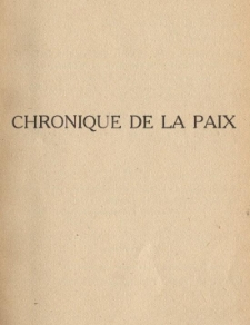 Chronique de la paix ou La vie quotidienne des Fran&ccedil;ais apr&egrave;s la guerre