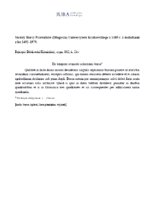 De tempore et modo solucionis burse (Academy of Sciences (PAN) Kórnik Library, 802)