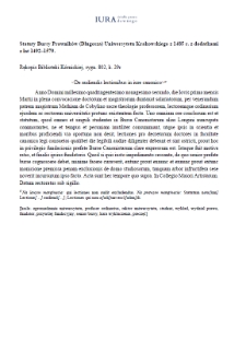 Uchwała Uniwersytetu Krakowskiego z 1 marca 1492 r. (wersja rkp. Biblioteki Kórnickiej, sygn. 802)