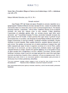 Uchwała Uniwersytetu Krakowskiego z 14 grudnia 1499 r. (wersja rkp. Biblioteki K&oacute;rnickiej, sygn. 802)