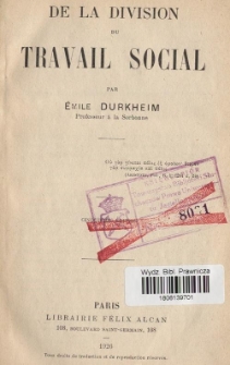 De la division du travail social