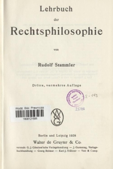 Lehrbuch der Rechtsphilosophie