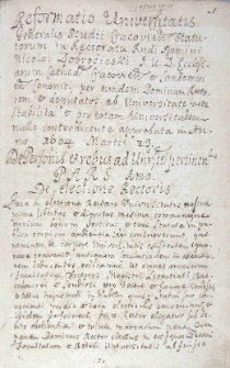 De promotionibus et temporibus examinum aperiendorum (Jagiellonian University Archives, 47,5)