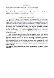 De beneficiis universitatis (edited version by J. Szujski)