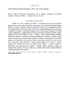 De bedellis universitatis (edited version by J. Szujski)