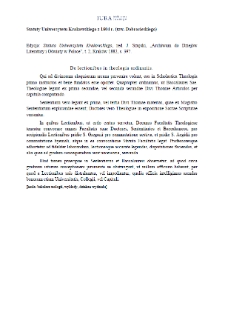 De lectionibus in theologia ordinariis (edited version by J. Szujski)