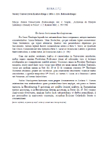 De horis lectionum theologicarum (edited version by J. Szujski)