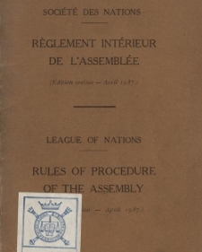 R&eacute;glement int&eacute;rieur de l'assembl&eacute;e = Rules of procedure of the assembly