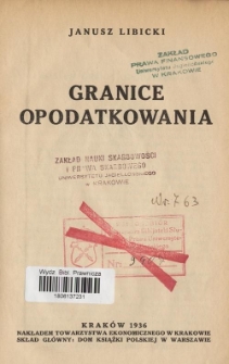Granice opodatkowania