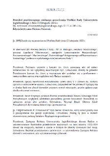 Minutes of the fifty-seventh meeting of the Grand Council of the Jagiellonian University of 15 November 1823