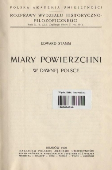 Miary powierzchni w dawnej Polsce