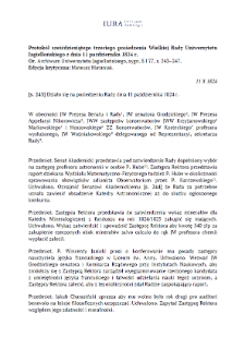 Protok&oacute;ł sześćdziesiątego trzeciego posiedzenia Wielkiej Rady Uniwersytetu Jagiellońskiego z dnia 11 października 1824 r.