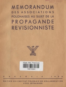 Memorandum des associations polonaises au sujet de la propagande revisionniste