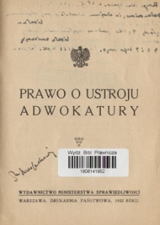 Prawo o ustroju adwokatury