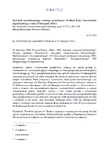 Minutes of the Sixty-Sixth Session of the Great Council of the Jagiellonian University of 23 November 1824