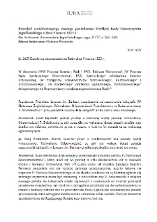 Minutes of the Sixty-Eighth Session of the Great Council of the Jagiellonian University of 9 March 1825