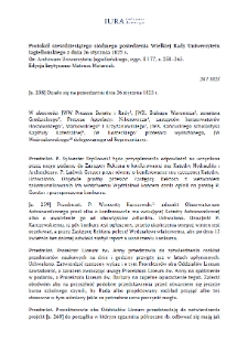 Protok&oacute;ł sześćdziesiątego si&oacute;dmego posiedzenia Wielkiej Rady Uniwersytetu Jagiellońskiego z dnia 26 stycznia 1825 r.