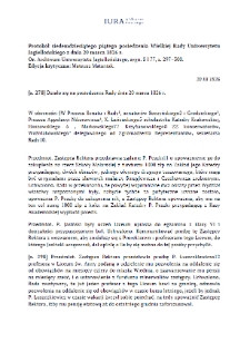 Minutes of the Seventy-Fifth Session of the Great Council of the Jagiellonian University of 20 March 1826