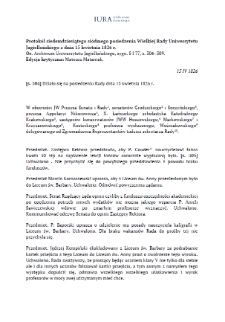Minutes of the Seventy-Seventh Session of the Great Council of the Jagiellonian University of 15 April 1826