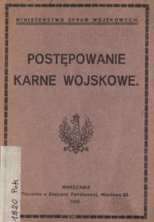 Postępowanie karne wojskowe