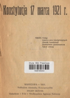 Konstytucja 17 marca 1921 r.