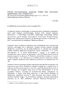 Minutes of the Ninetieth Session of the Great Council of the Jagiellonian University of 2 November 1831