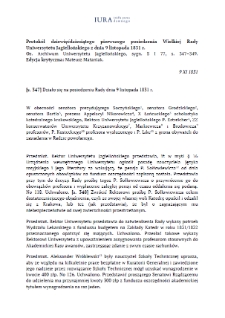 Minutes of the Ninety-First Session of the Great Council of the Jagiellonian University of 9 November 1831